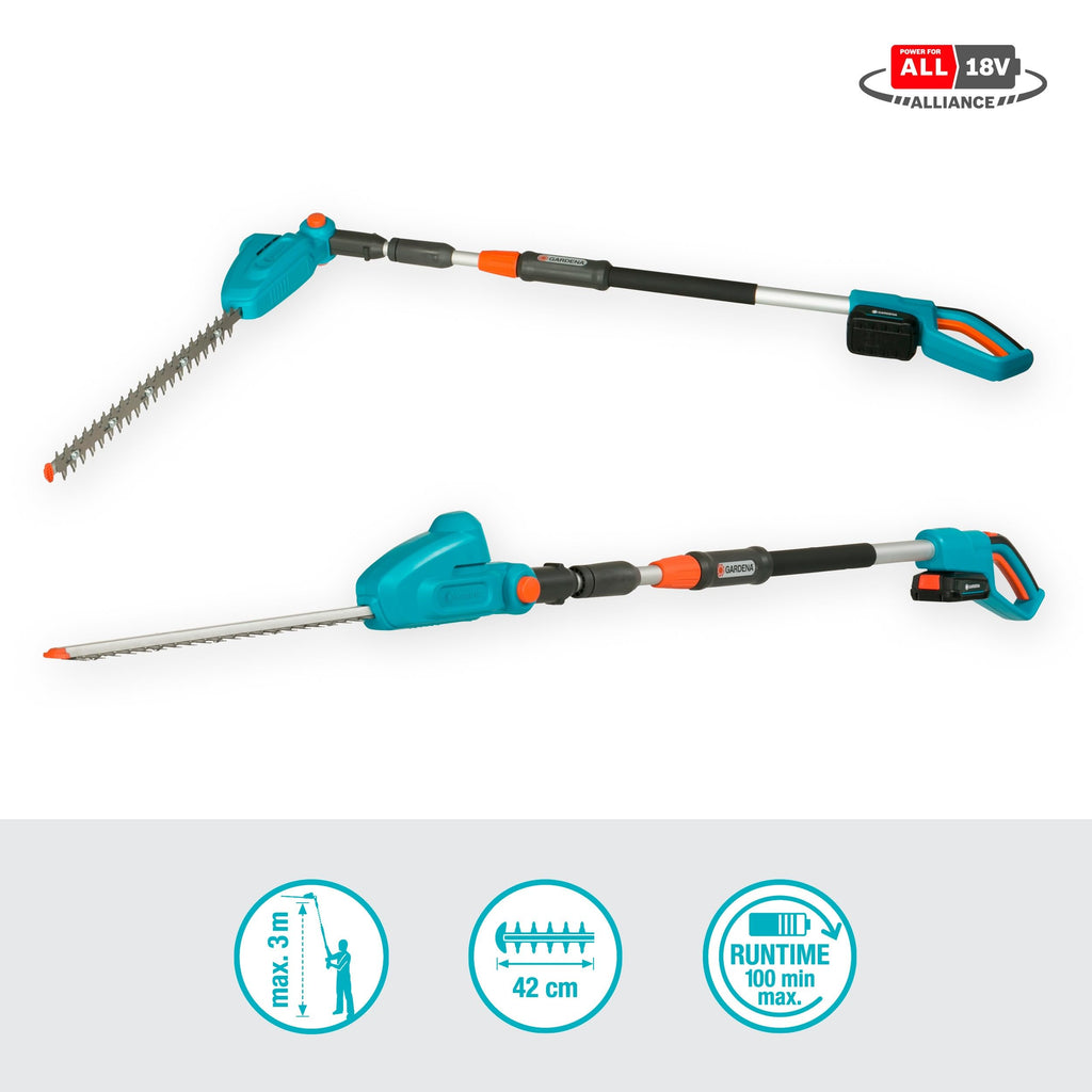 Akku Teleskop Heckenschere THS 42/18V P4A Set, 3 m Reichweite, 42 cm Messer, kabellos, Energieklasse A