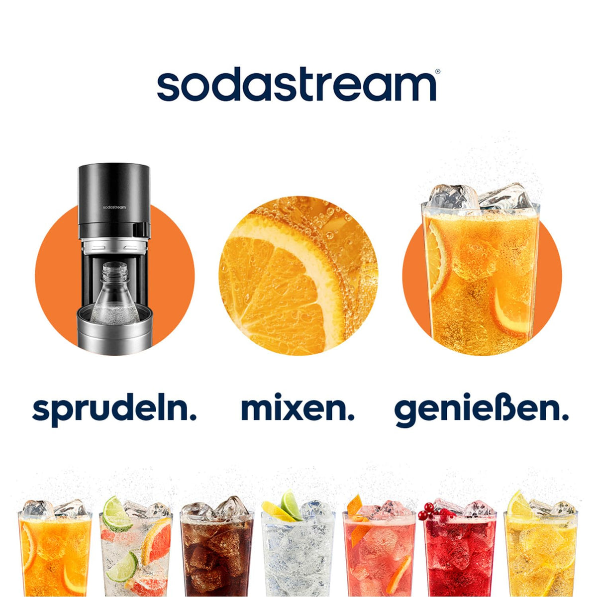 Wassersprudler DUO mit 2x 1L Sprudlerflaschen, grau, für frisches Sprudelwasser zu Hause, einfache Handhabung