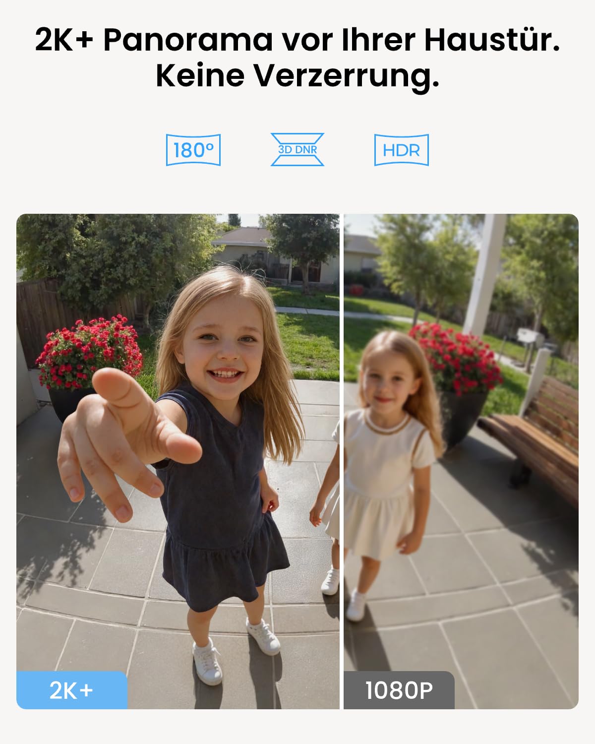 5MP Videotürklingel mit Chime 2,4 GHz und 5 GHz WLAN 180 Grad Ultraweitwinkel für den Hauseingang