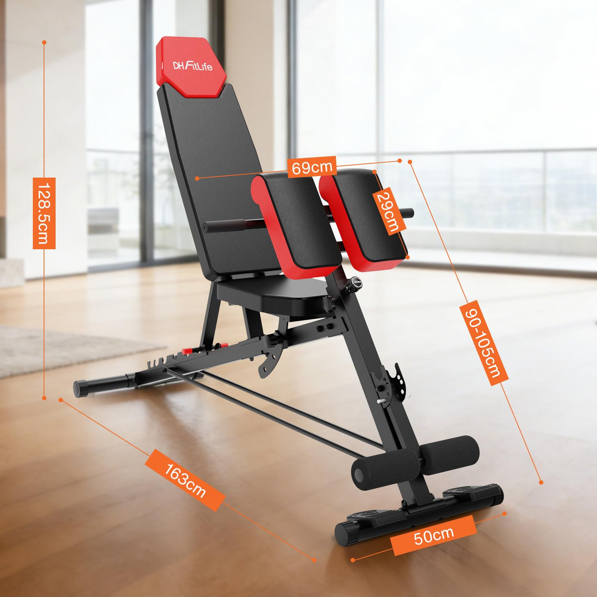 Klappbare Hantelbank 8 in 1 Trainingsbank 350 kg belastbar Hyperextension verstellbar für Ganzkörpertraining