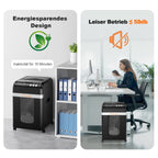 Auto Feed Aktenvernichter für Büro und Home Office 200 Blatt P4 Mikroschnitt Schwarz Papierschredder