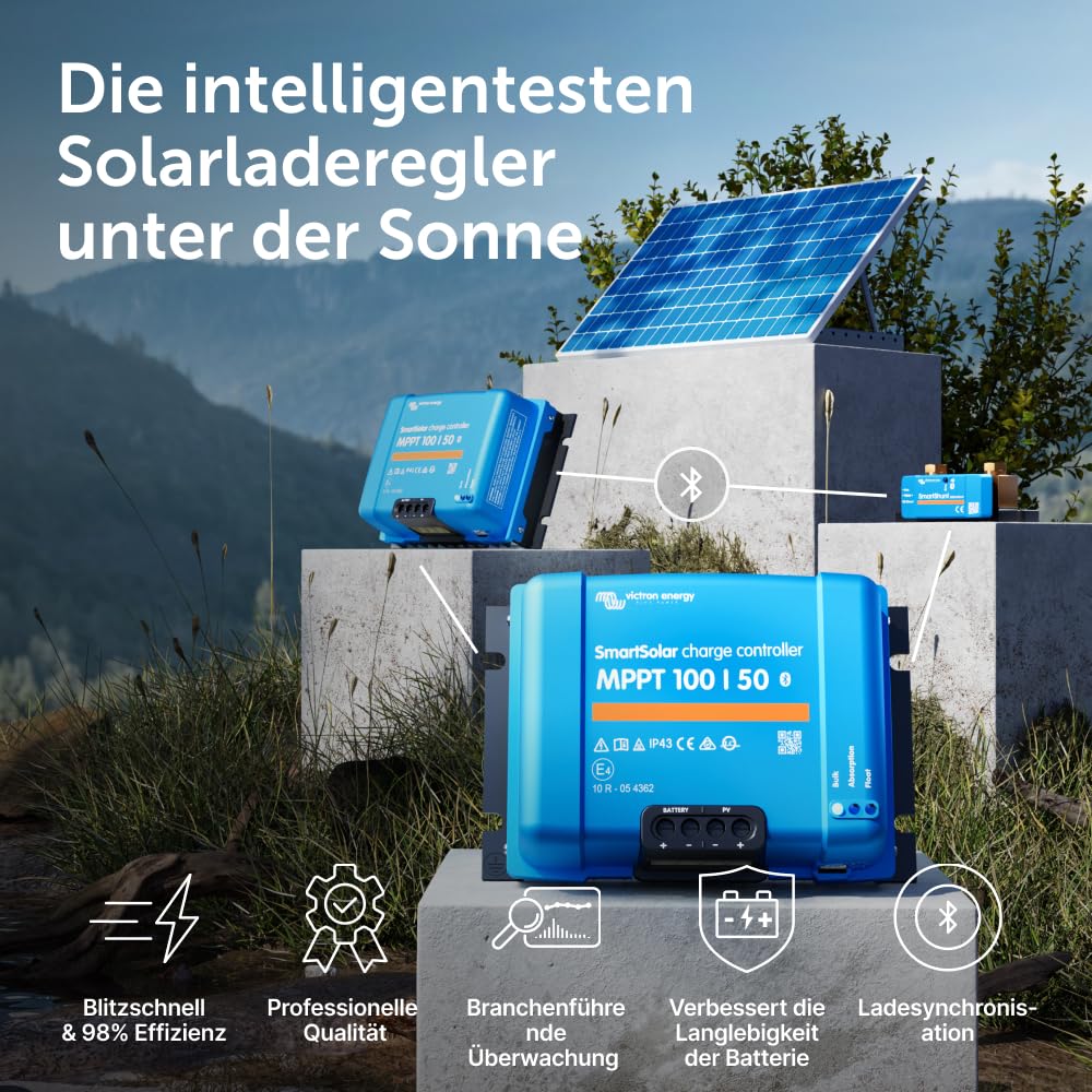 SmartSolar MPPT Solarladeregler 100V 50A 12V 24V Bluetooth für Wohnmobil Boot Inselanlage Solaranlage