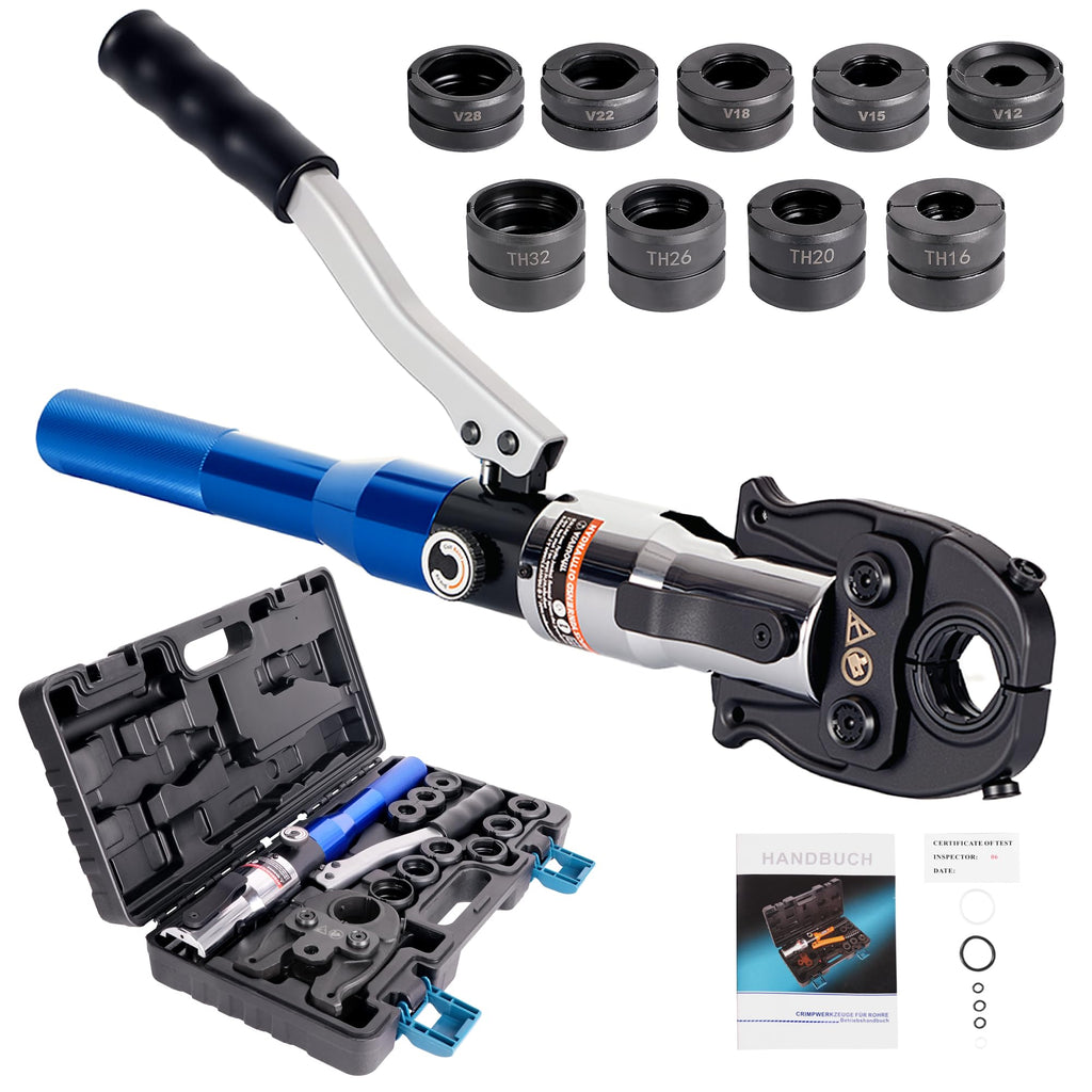 Presszange V und TH Kontur für Kupfer Edelstahl Verbund Backeneinsätze V12 V15 V18 V22 V28 TH16 TH20 TH26 TH32