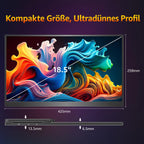 Tragbarer Monitor 18.5 Zoll 1080P FHD 120% sRGB HDMI USB-C Lautsprecher VESA Ständer für Laptop Xbox PS4 PS5