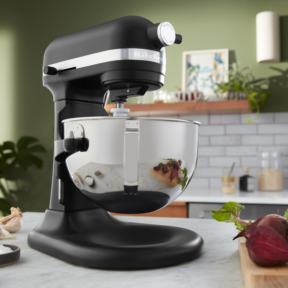 Küchenmaschine Heavy Duty mit Schüsselheber 5,2 L matt schwarz 5KSM55SXXEBM für Teig und Backen