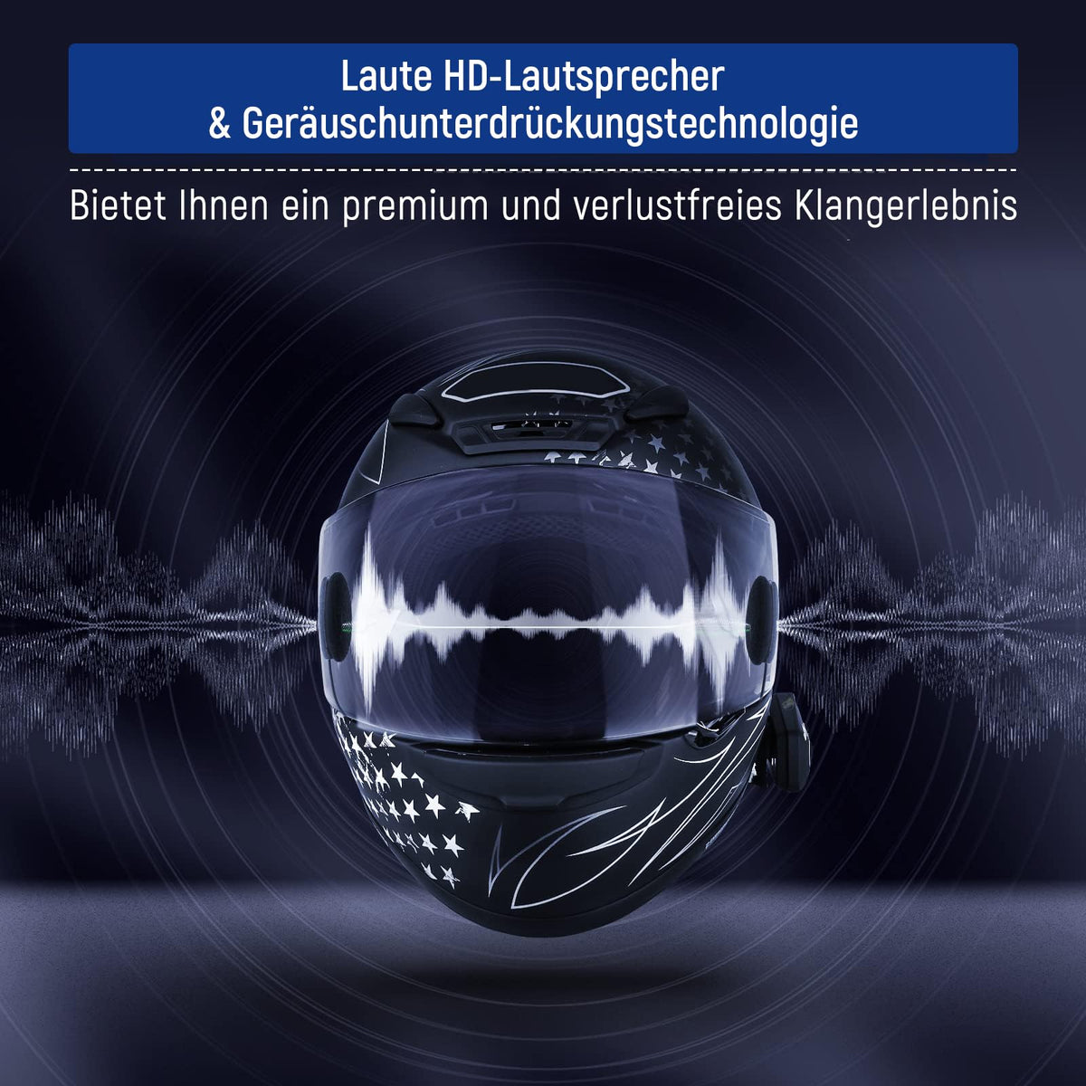 B4FM Motorrad Bluetooth Headset Kommunikationssystem für 10 Motorräder 2000m Intercom Musikteilen Doppelpack