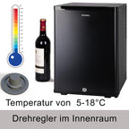 40 Liter Mini Kühlschrank lautlos geräuschlos Minibar mit Schloss 5°C bis 18°C Energieklasse D