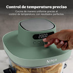 CRISPi PRO XL Glas Heißluftfritteuse 5 Funktionen Moosgrün Heißluftfritteuse mit Glasbehälter