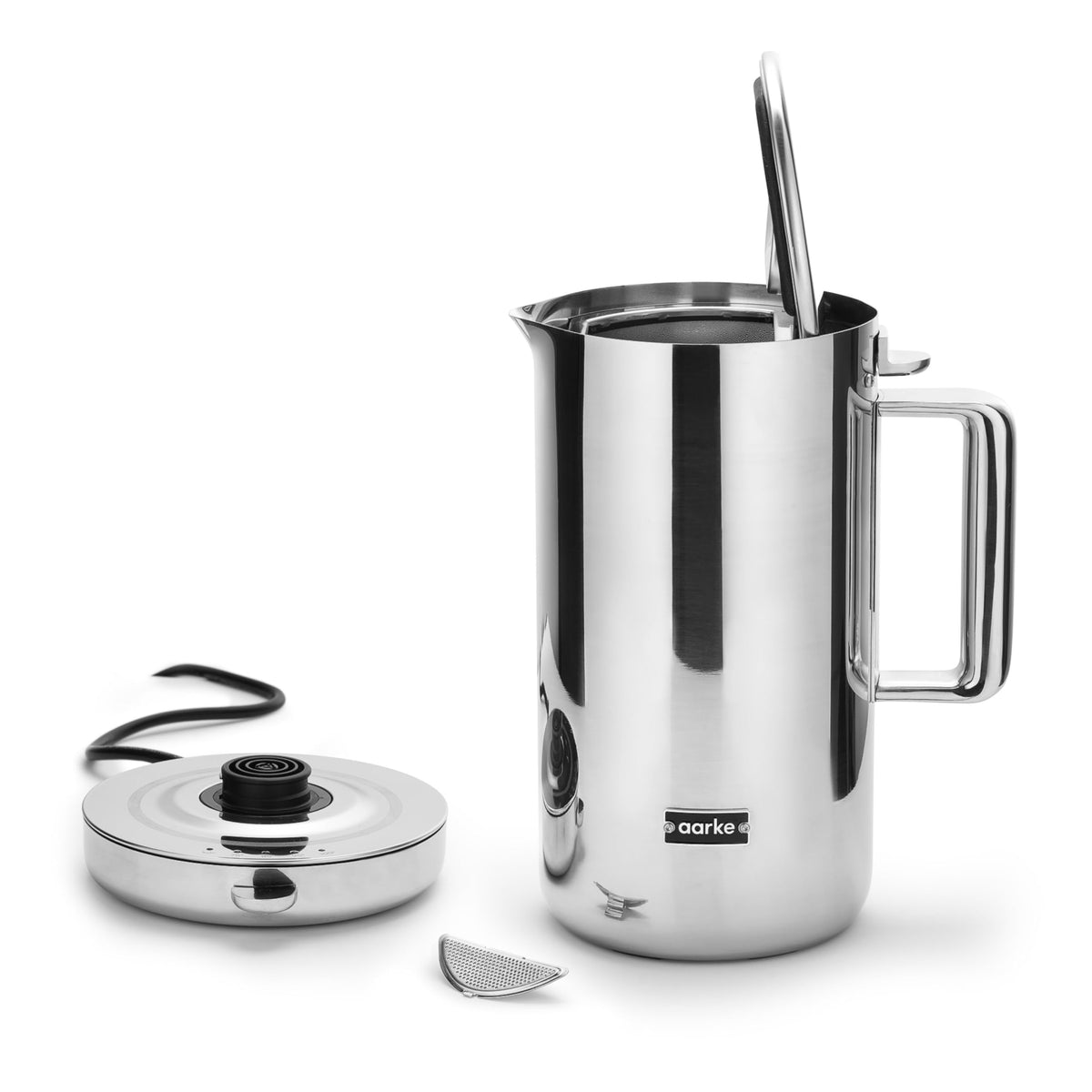 Edelstahl Wasserkocher Mattschwarz 1,2 L mit Temperatureinstellungen 360° Drehbasis leise tropffreier Ausguss
