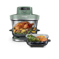 CRISPi PRO XL Glas Heißluftfritteuse 5 Funktionen Moosgrün Heißluftfritteuse mit Glasbehälter