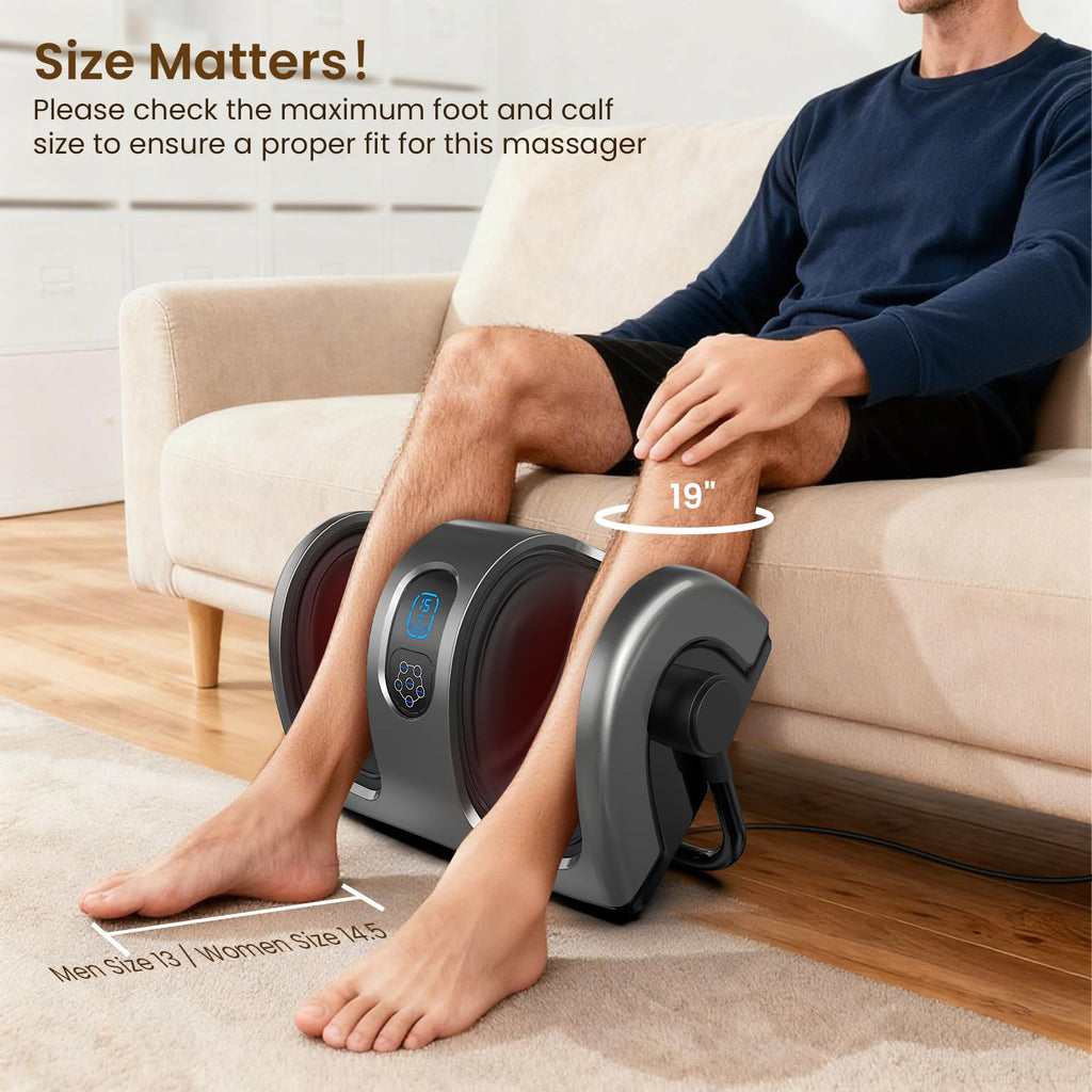 Shiatsu Fuß und Wadenmassagegerät elektrisch mit Wärme Knet und Rollmassage 360° verstellbar mit Fernbedienung