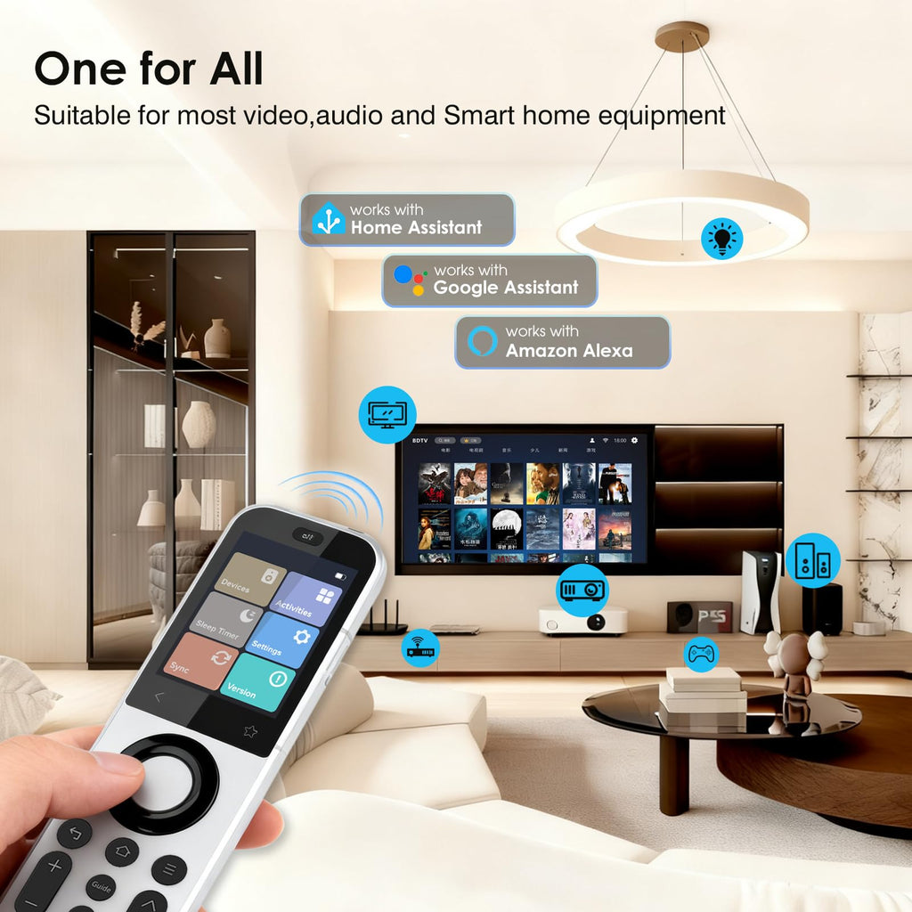 X2 Universal Fernbedienung mit Hub und Ladestation für TV Audio Streaming Smart Home Steuerung per App