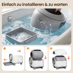 Automatisches Katzenklo 90L Katzentoilette für Mehrkatzenfamilien mit automatischer Selbstreinigung