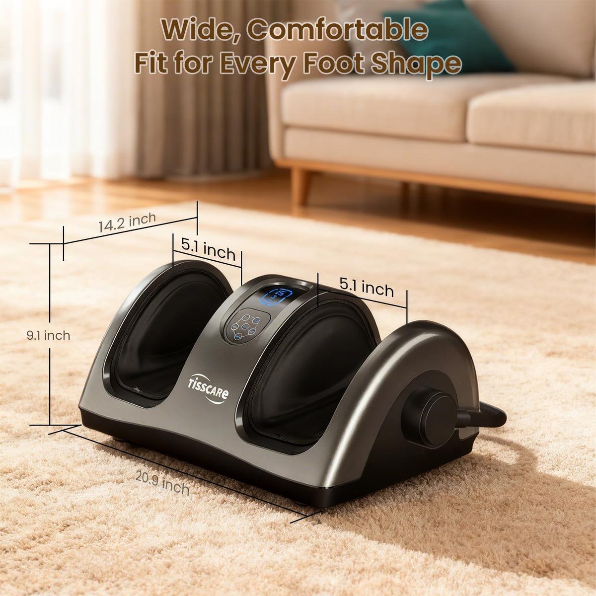Shiatsu Fuß und Wadenmassagegerät elektrisch mit Wärme Knet und Rollmassage 360° verstellbar mit Fernbedienung