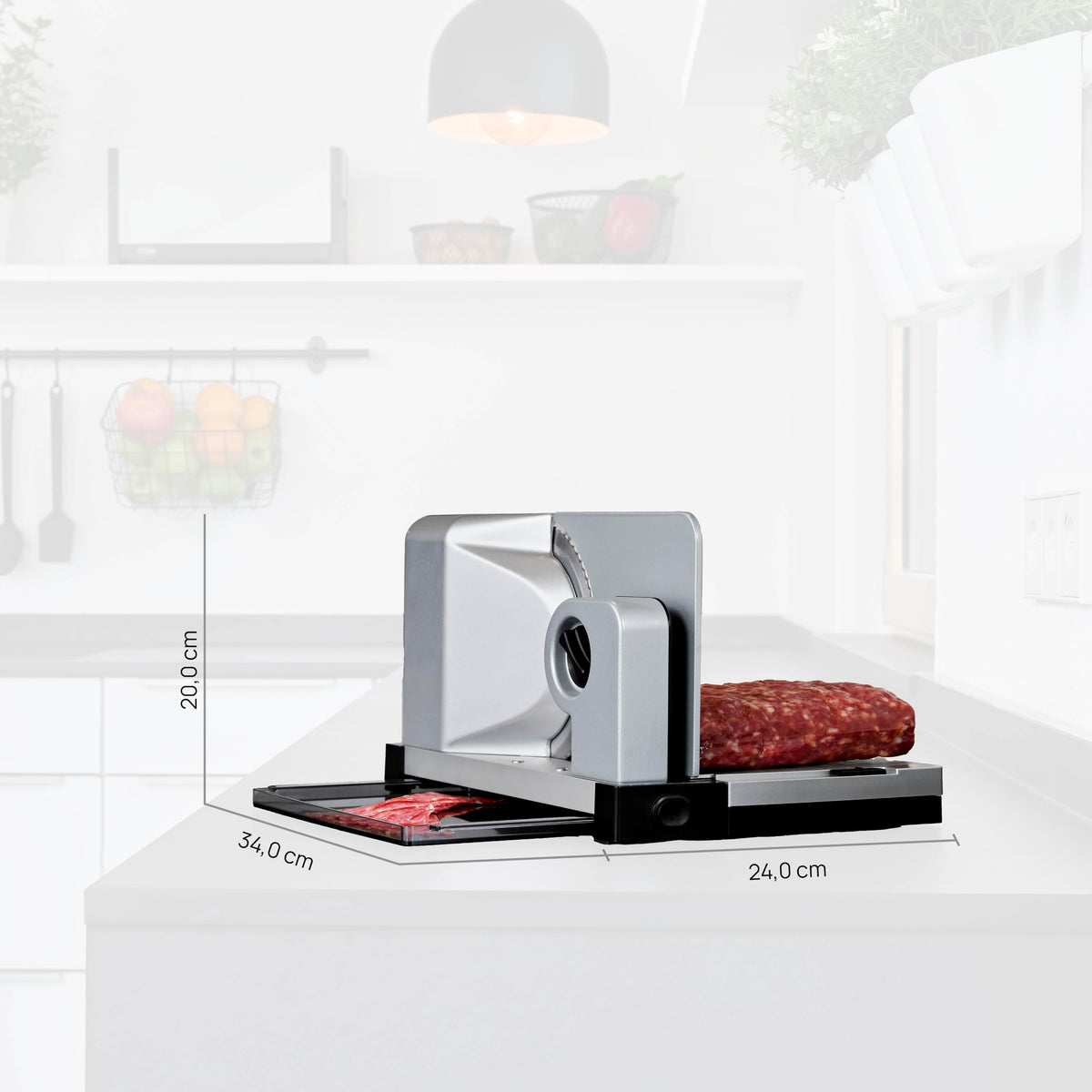 icaro 5 Allesschneider klappbar elektrisch für präzises Schneiden von Brot Wurst Käse