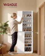 Platzsparender Schuhschrank schmal mit 4 Türen und 9 Ebenen Schuhregal für Flur 60 x 36 x 175,1 cm