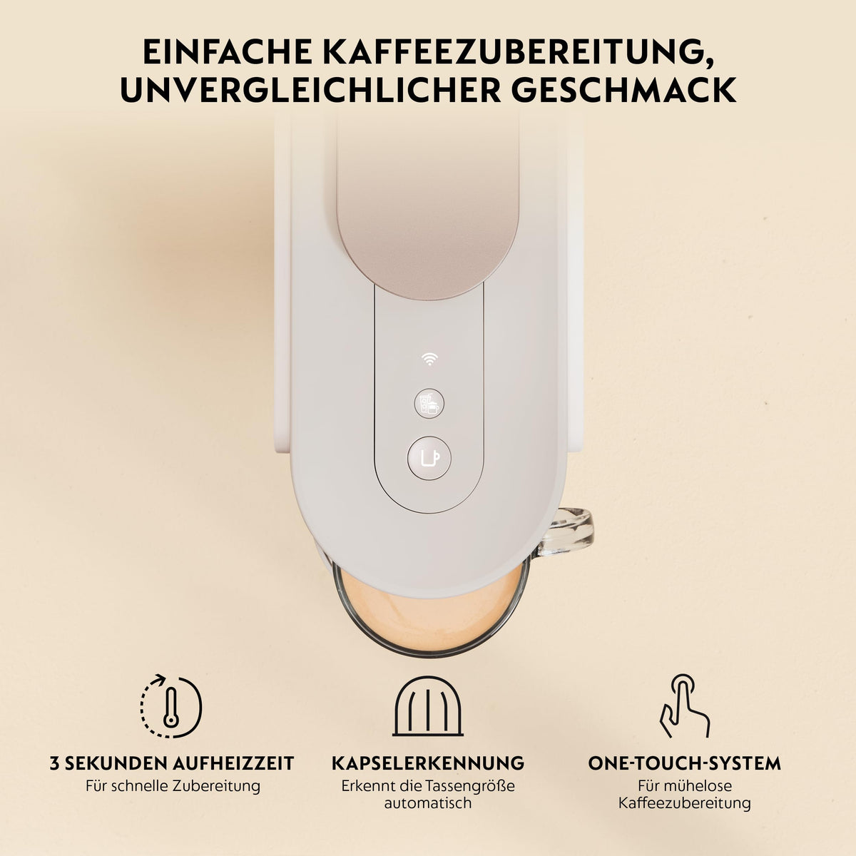 Vertuo Up Kaffeekapselmaschine 5 Tassengrößen 3 Sek Aufheizzeit One Touch Zubereitung 1,4L Wassertank ENV200.W