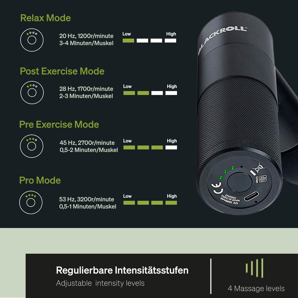 Fascia Mini Massagepistole USB C für Muskulatur Faszien 4 Aufsätze 4 Stufen Schmerzlinderung Entspannung