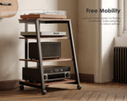 HiFi Rack aus Holz und Stahl mit verstellbaren Ablagen 61 x 52 x 78 cm für Fernseher und Audiogeräte