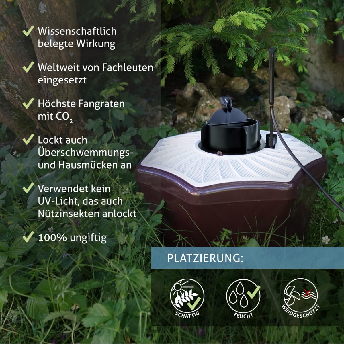 BG-Mosquitaire CO2 insektizidfreie Outdoor Mückenfalle gegen alle Stechmückenarten mit BG-Sweetscent Lockstoff