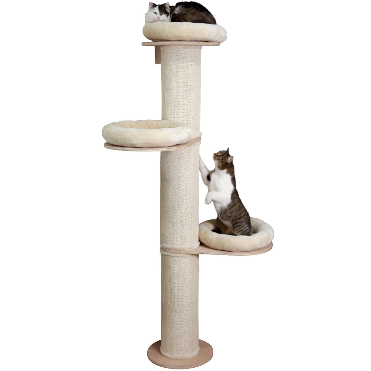 Kratzbaum Dolomit Tower für Katzen 38cm Durchmesser 187cm Höhe beige Plüsch Katzenbaum für große Katzen