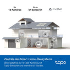 H500 Hub 16GB bis 16TB erweiterbar für 16 Kameras und 64 Sensoren HDMI 5 GHz WLAN und Ethernet Alarm Matter