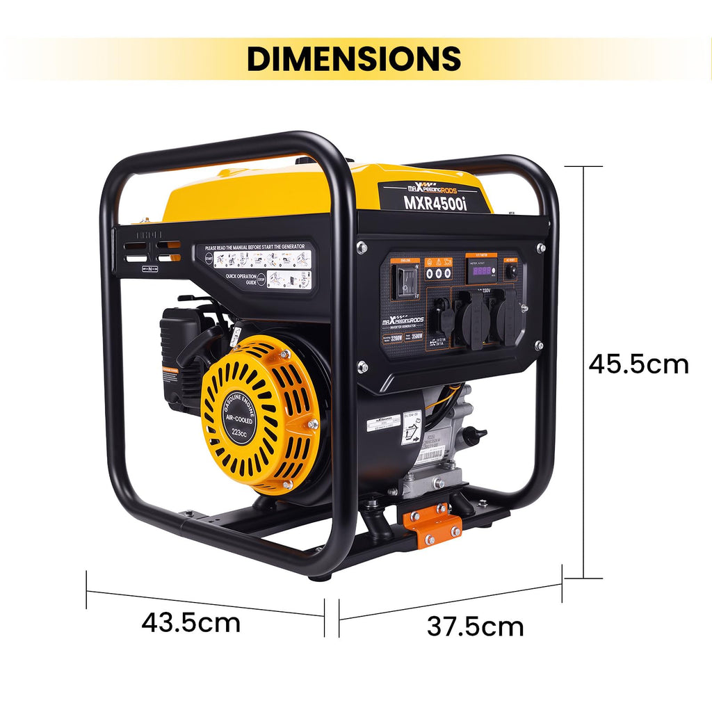 Tragbarer Inverter Stromgenerator 3500W Benzin 4 Takt 223cc Notstromaggregat Generator für Camping