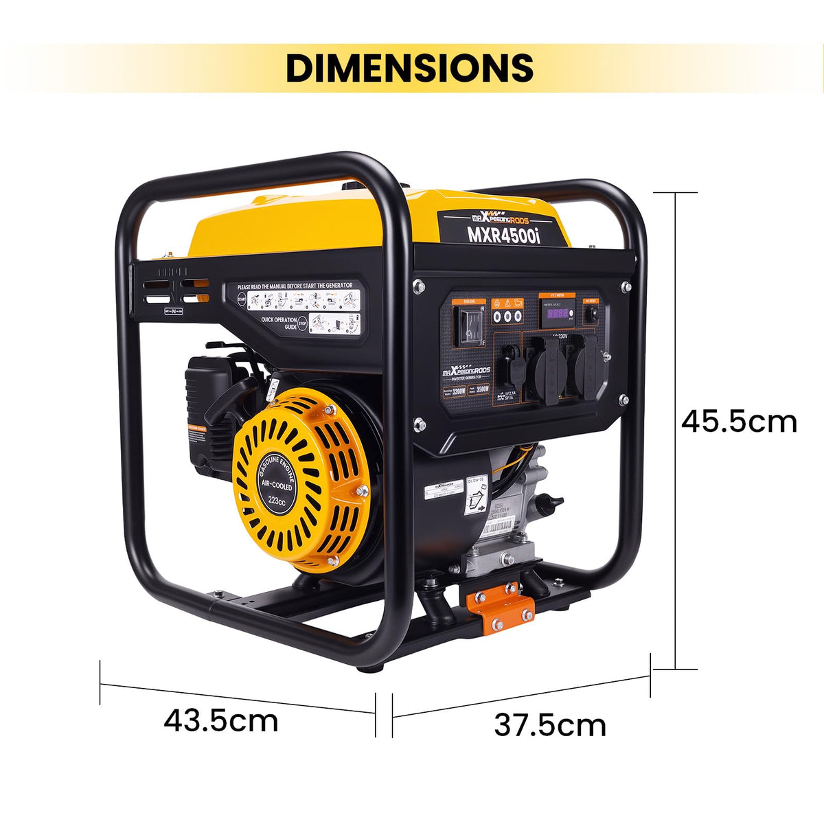 Tragbarer Inverter Stromgenerator 3500W Benzin 4 Takt 223cc Notstromaggregat Generator für Camping