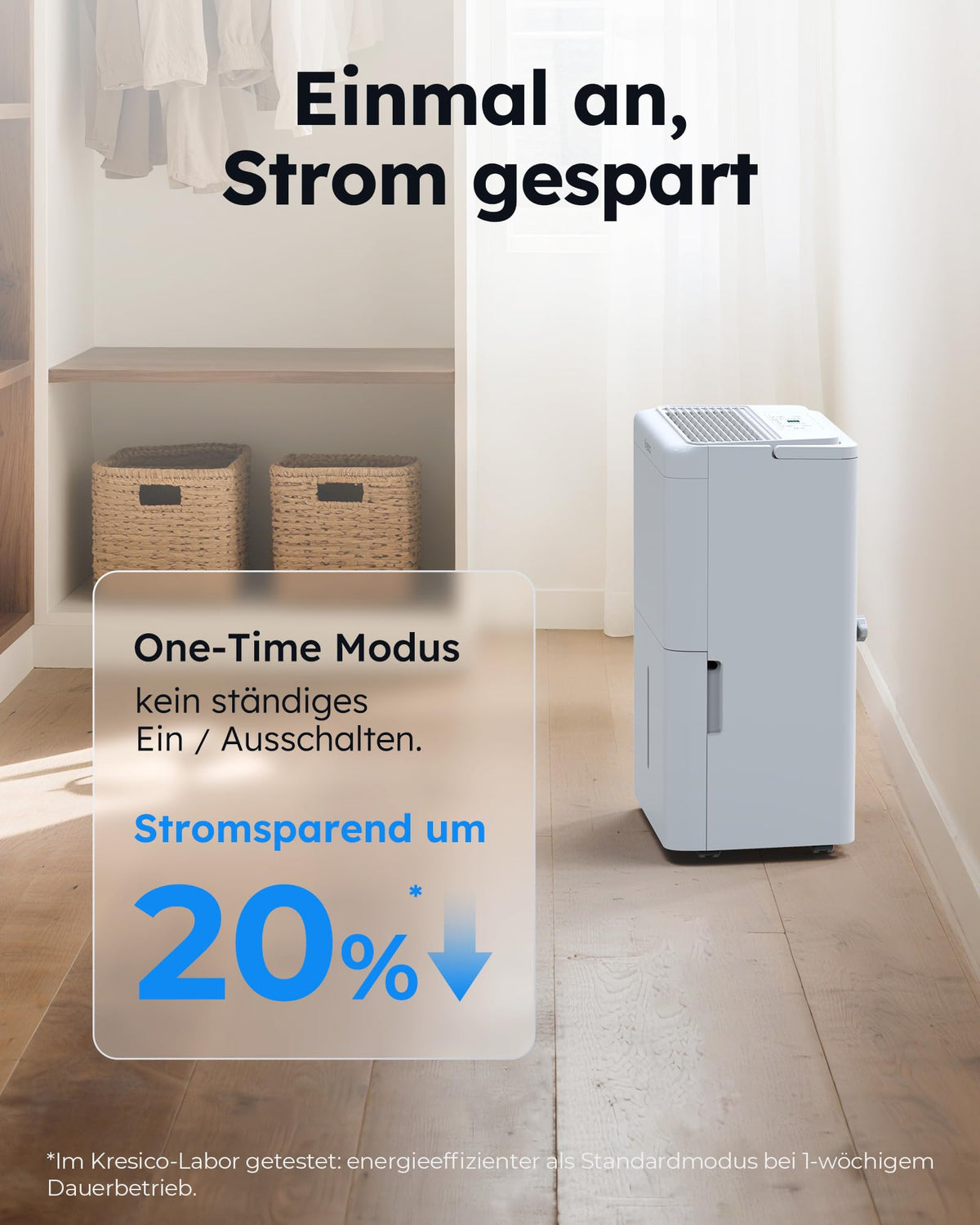 Luftentfeuchter 30L xWolei für Räume bis 245m³ 90m² 40dB mit Ablaufschlauch Filter Timer 10 Jahre Garantie