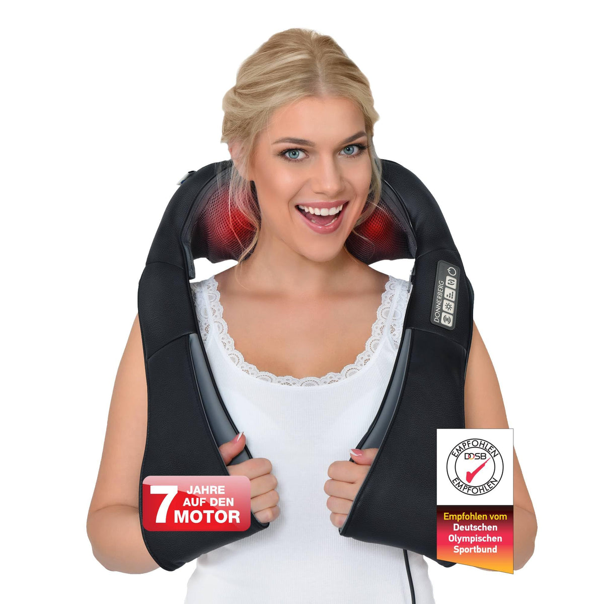 Das Original Nackenmassagegerät mit Wärme und Shiatsu Funktion TÜV geprüft Massagegerät für Nacken