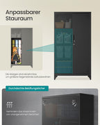 Mehrzweckschrank Metallschrank mit 2 Türen und 5 Fächern und viel Stauraum für Wohnzimmer Büro Flur