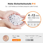 Auto Feed Aktenvernichter für Büro und Home Office 200 Blatt P4 Mikroschnitt Schwarz Papierschredder