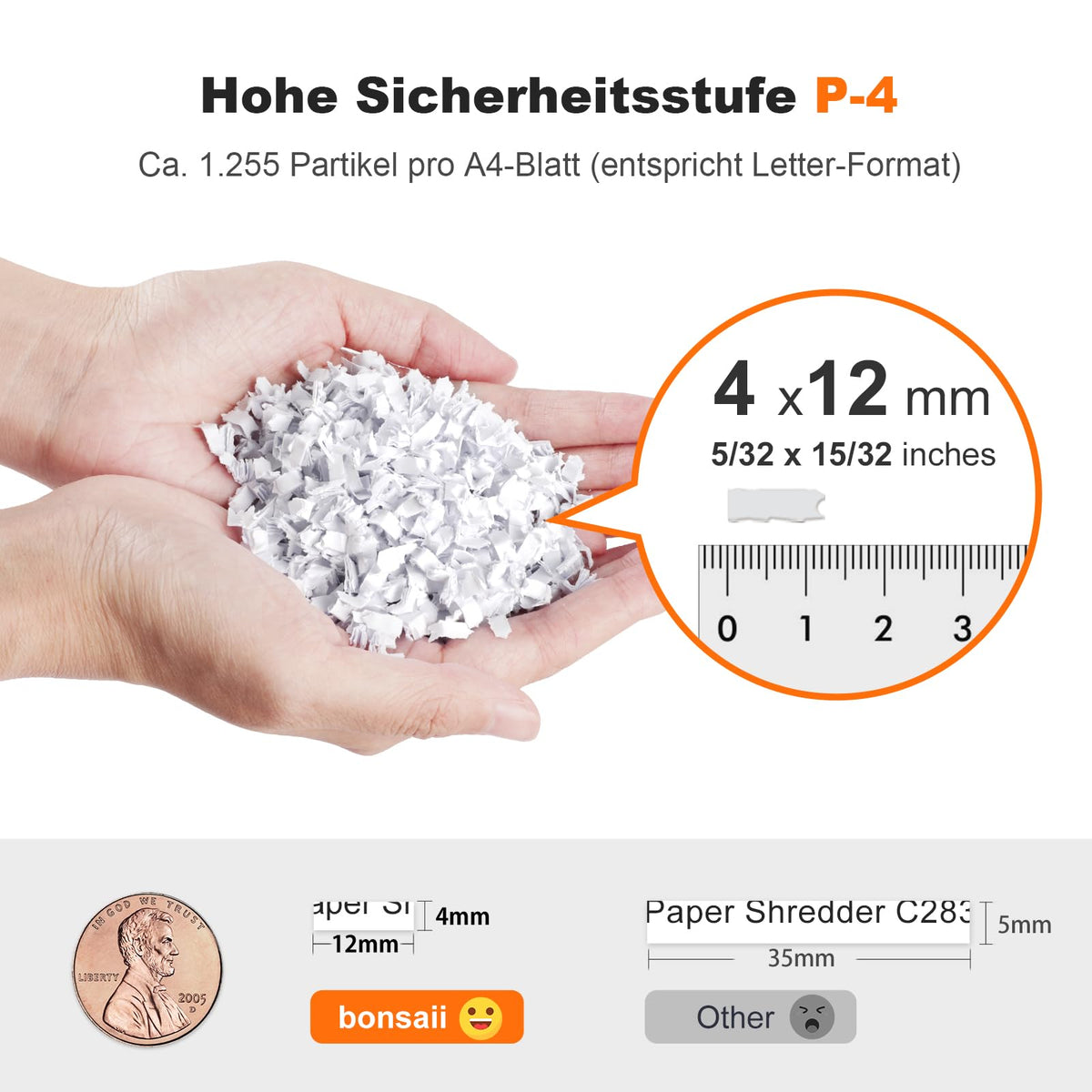 Auto Feed Aktenvernichter für Büro und Home Office 200 Blatt P4 Mikroschnitt Schwarz Papierschredder