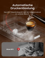 Espressomaschine aus Edelstahl mit sichtbarem Manometer und Barista Kit für Espresso und Cappuccino