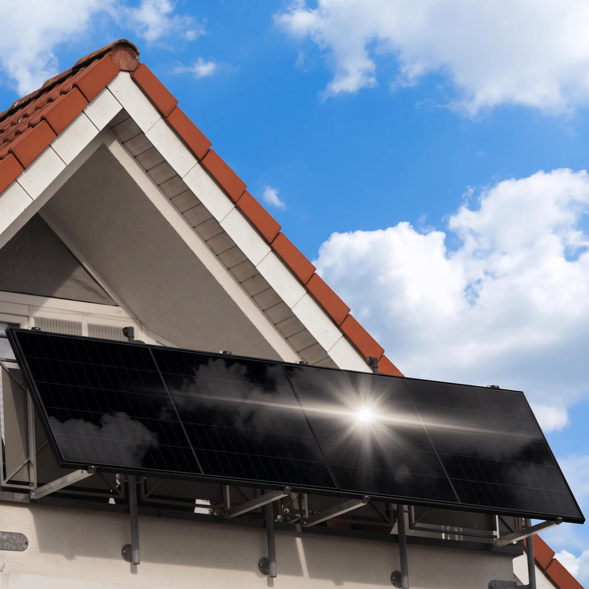 Solarpanel 2x 500 W Full Black Bifazial Glas Glas N Type Solarmodul PV Modul PMax 1000W 2x500W Balkonkraftwerk