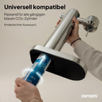 Wassersprudler Edelstahl inkl 2x 1,1 L Edelstahlflaschen geschmacksneutral 100% dicht Druckablassventil Küche