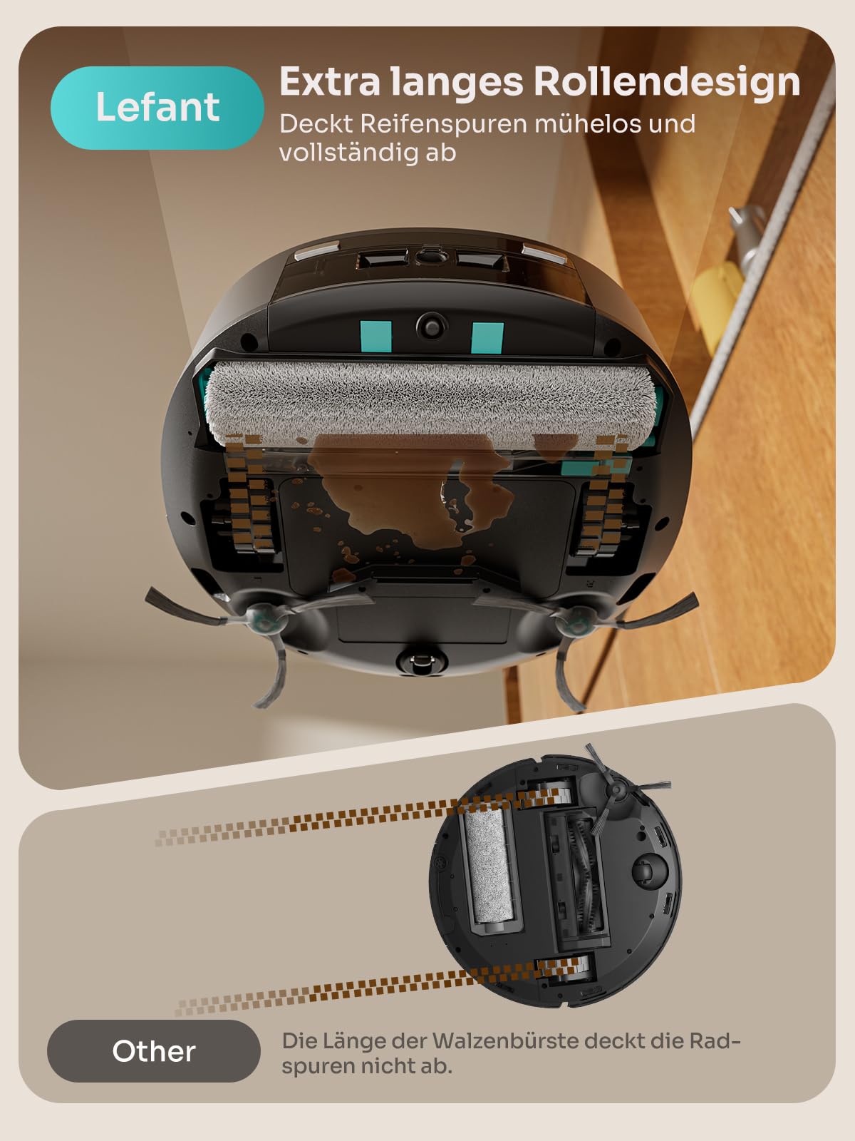 M210 Omni Mini Saugroboter mit Roller Wischfunktion kompakte Bauweise starke Saugkraft für Haushalt