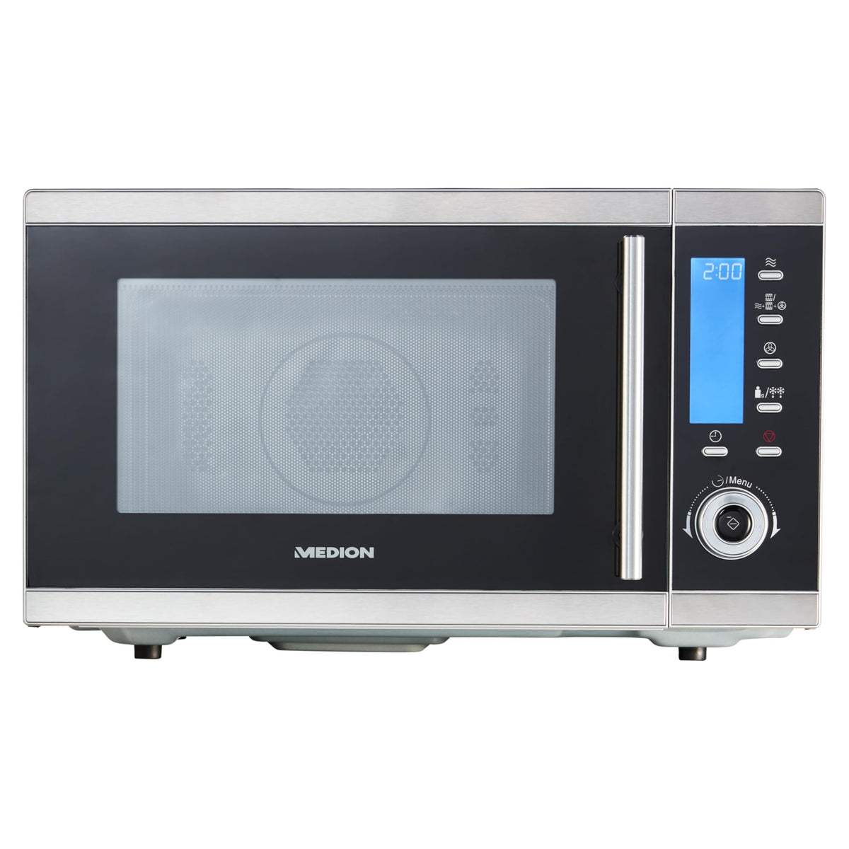 MD 15501 4 in 1 Mikrowelle mit Grill 25 L 900 Watt 1100 Watt Grill 2500 Watt Heißluft 10 Automatikprogramme