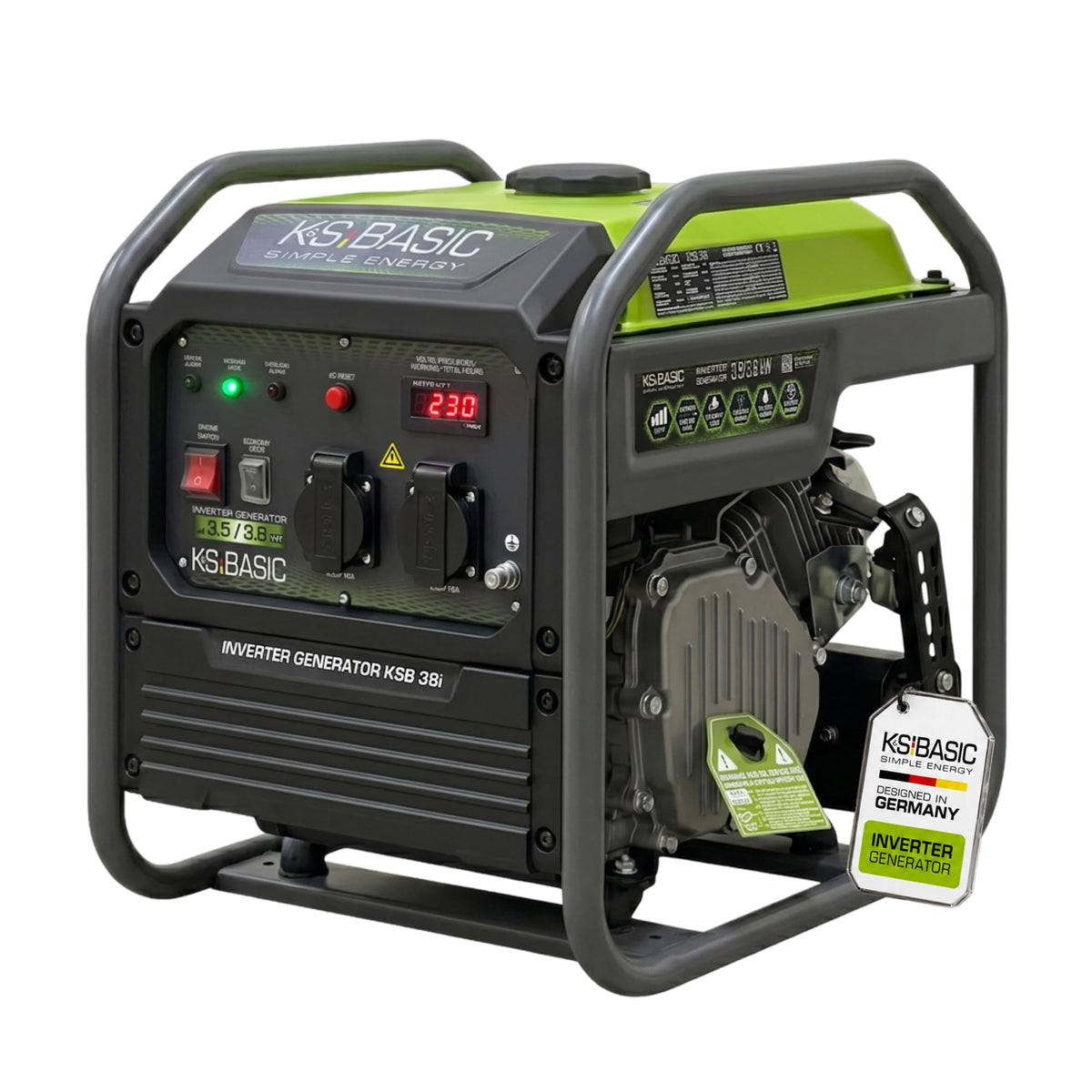 Invertergenerator 38i 3,8 kW tragbarer Benzinstromerzeuger Generator Notstromaggregat für Camping
