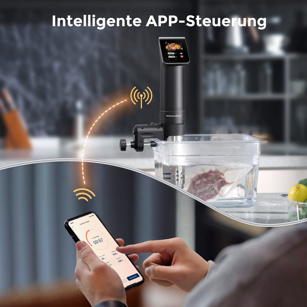 Sous Vide Garer Stick WLAN G330 bis 90°C IPX7 wasserdicht TFT Touch Display 360° Tauchzirkulator Timer