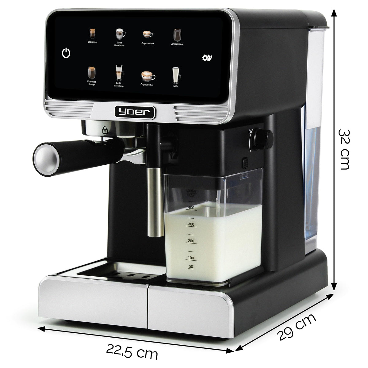 Kaffeevollautomat mit Milchsystem 8 automatische Programme für Espresso Cappuccino Latte Macchiato