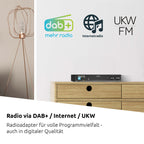 DIGITRADIO 143 V3 Digitalradio mit HiFi Tuner DAB+ und Internetradio Empfang für Zuhause und Büro