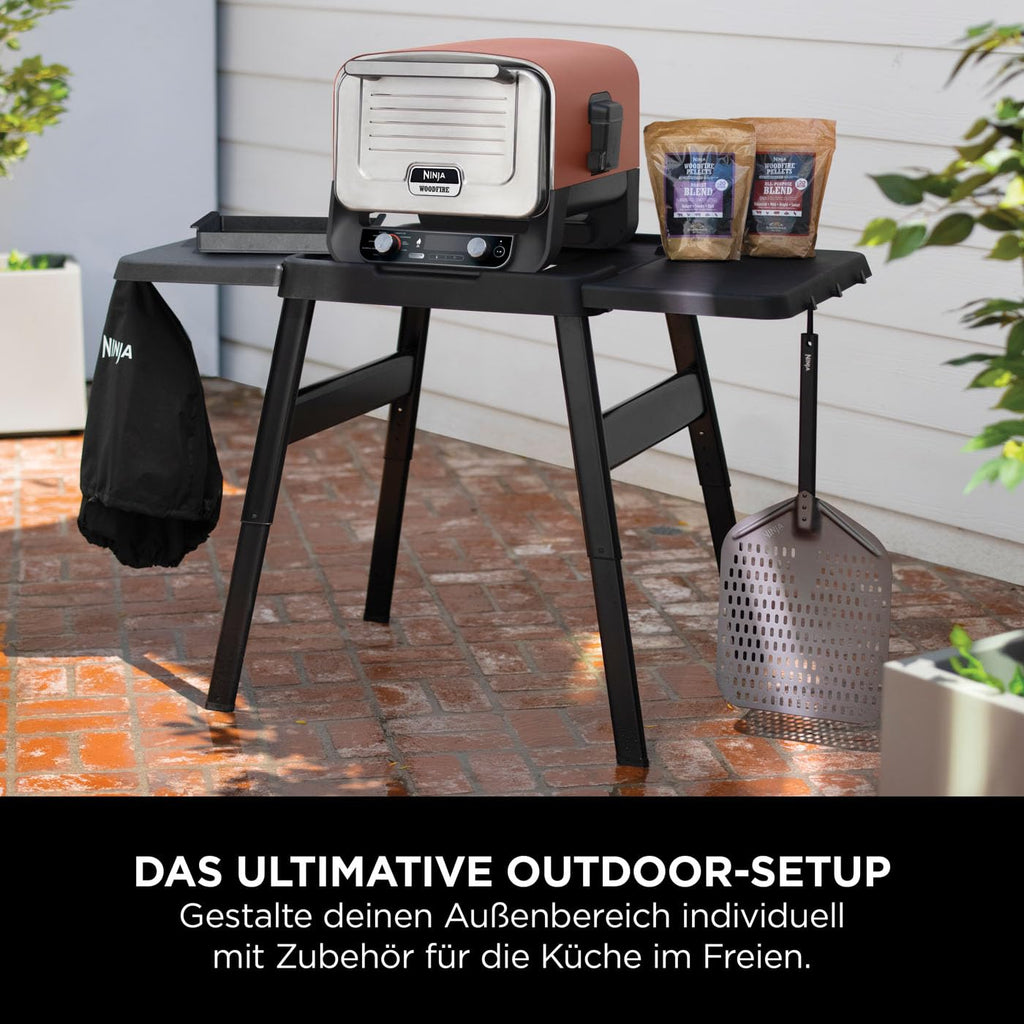 Woodfire Verstellbarer Ständer und Beistelltisch für Außenofen und Grill als praktisches Zubehör