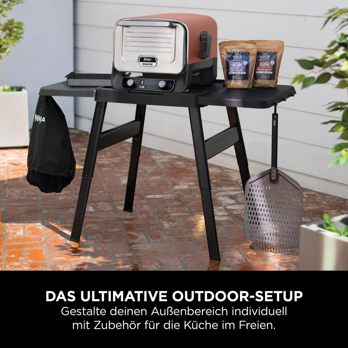 Woodfire Verstellbarer Ständer und Beistelltisch für Außenofen und Grill als praktisches Zubehör