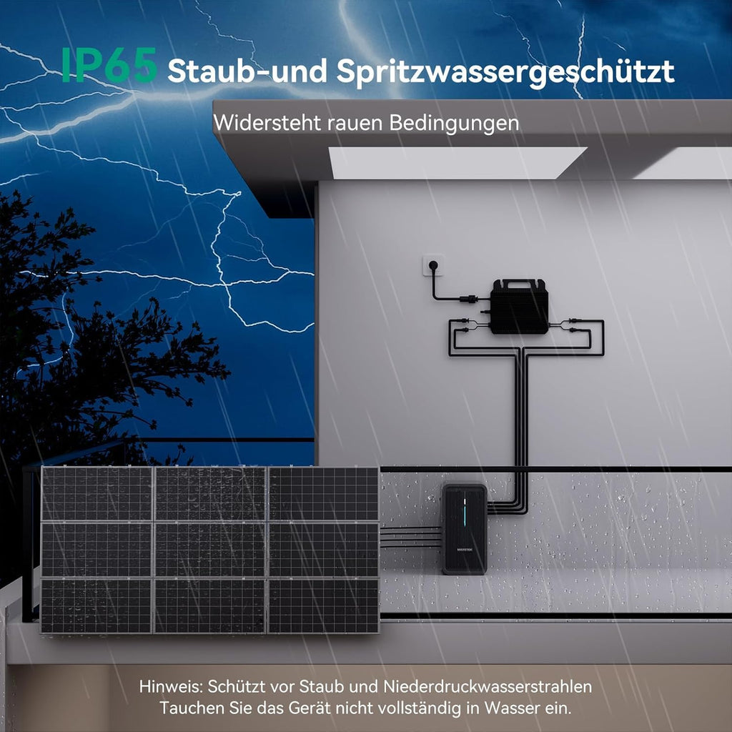 B2500 Speicher 2240Wh für Balkonkraftwerke LiFePO4 Akku 6000 Zyklen erweiterbar IP65 wasserdicht staubfest