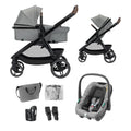 Zelia Select Trio Kinderwagen 3in1 mit Kindersitz 0 bis 4 Jahre 22 kg faltbar wendbar CabrioFix S iSize Grau