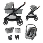 Zelia Select Trio Kinderwagen 3in1 mit Kindersitz 0 bis 4 Jahre 22 kg faltbar wendbar CabrioFix S iSize Grau