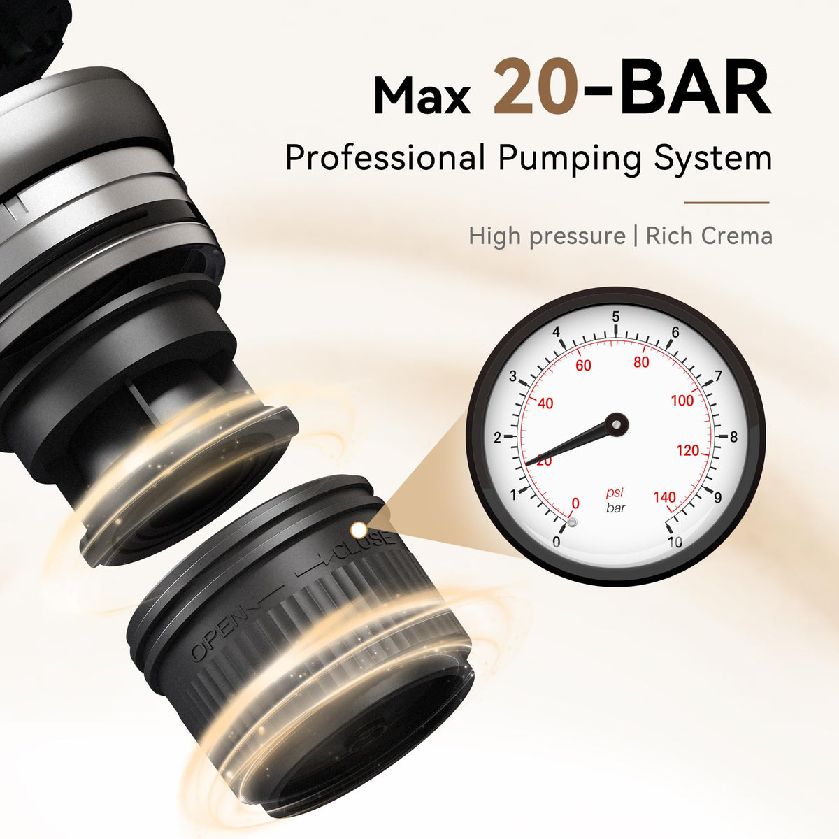 Selbstaufheizende tragbare Espressomaschine 8 Tassen 20 bar 3x4500mAh CERApresso NS Kapseln Kaffeepulver
