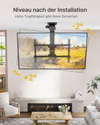Elektrische TV Deckenhalterung Fernseherhalterung für 37 bis 75 Zoll bis 45 kg Deckenmontage