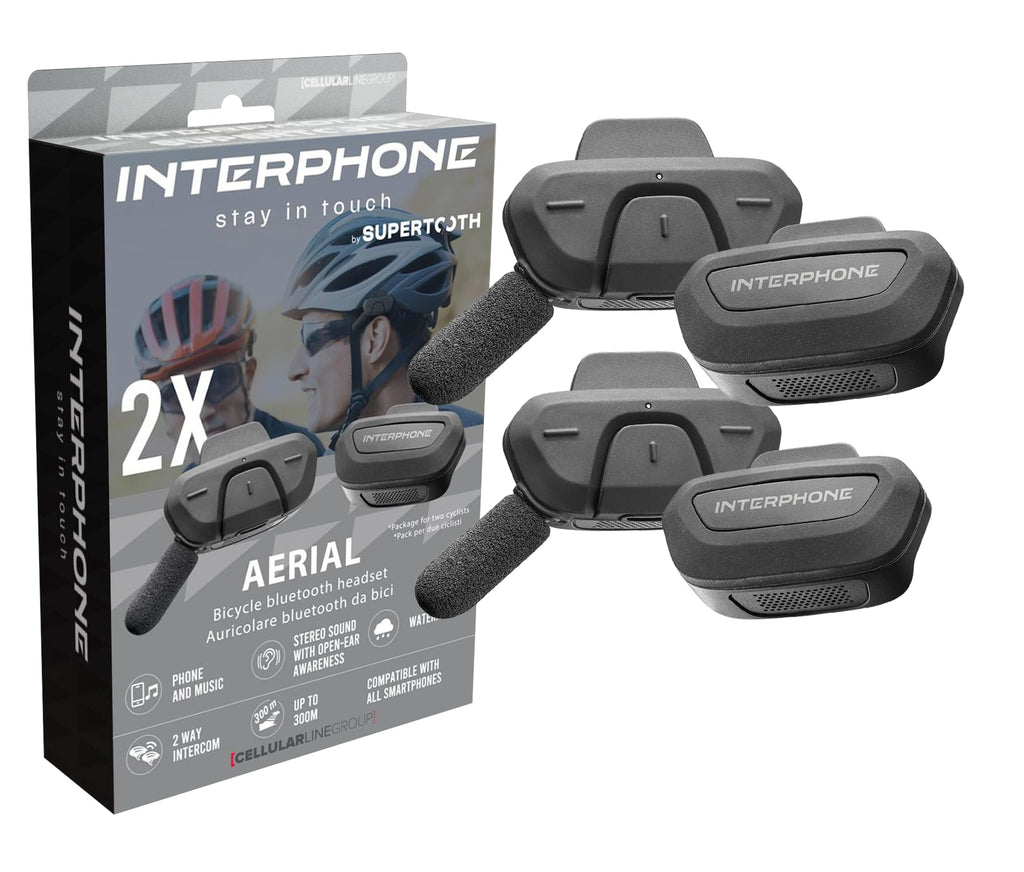 Aerial Dual Fahrradhelm Gegensprechanlage für 2 Fahrer bis 300 m Bluetooth GPS Musik Anrufe wasserdicht